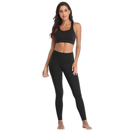 4 Way Stretch Yoga Leggings With Pockets Fitness Running Active Pants