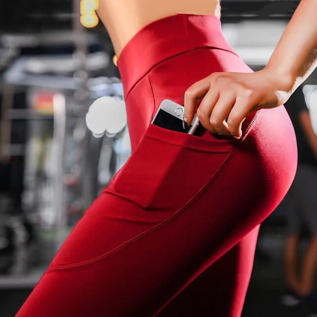 4 Way Stretch Yoga Leggings With Pockets Fitness Running Active Pants